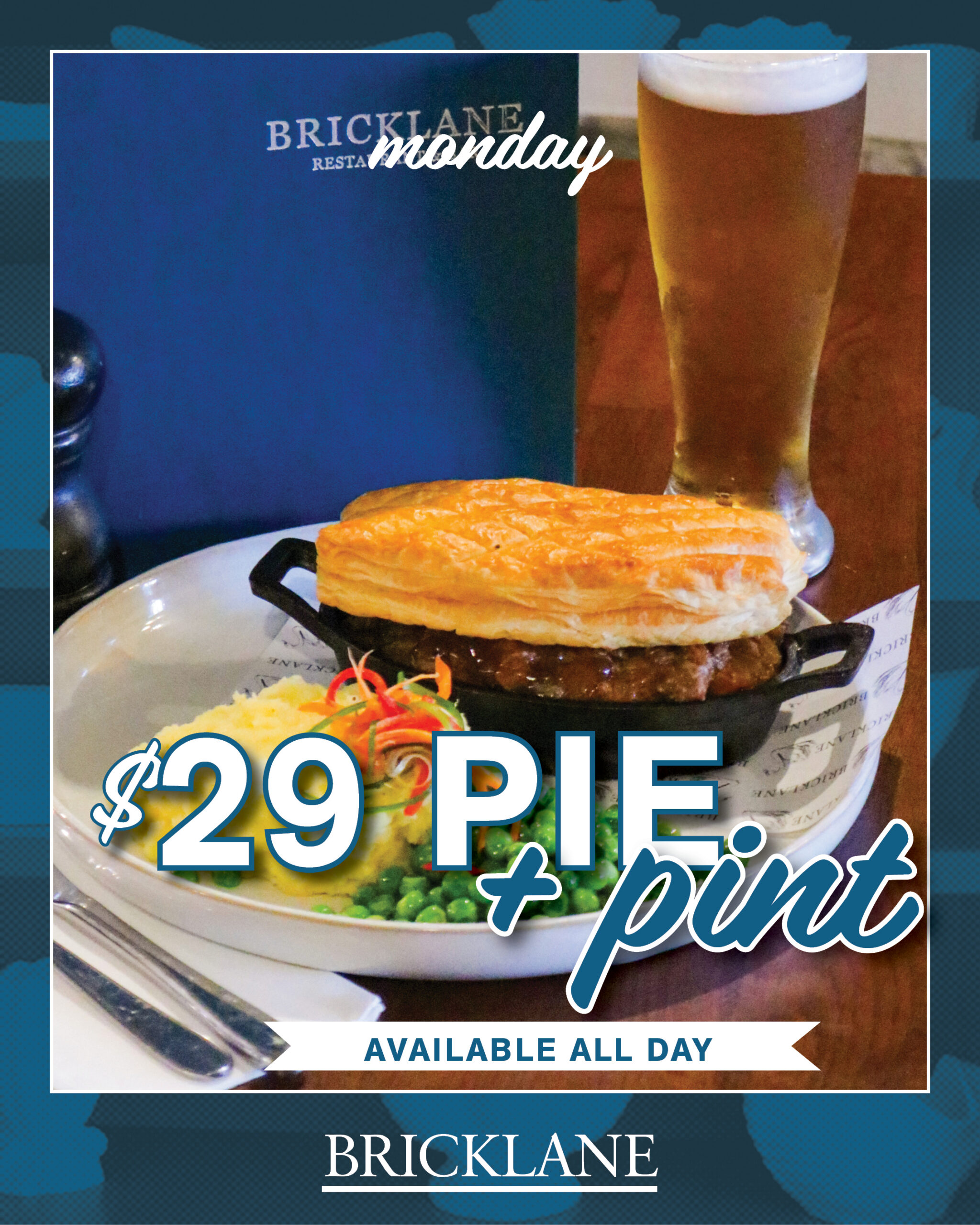 Pie & Pint $29 at Bricklane