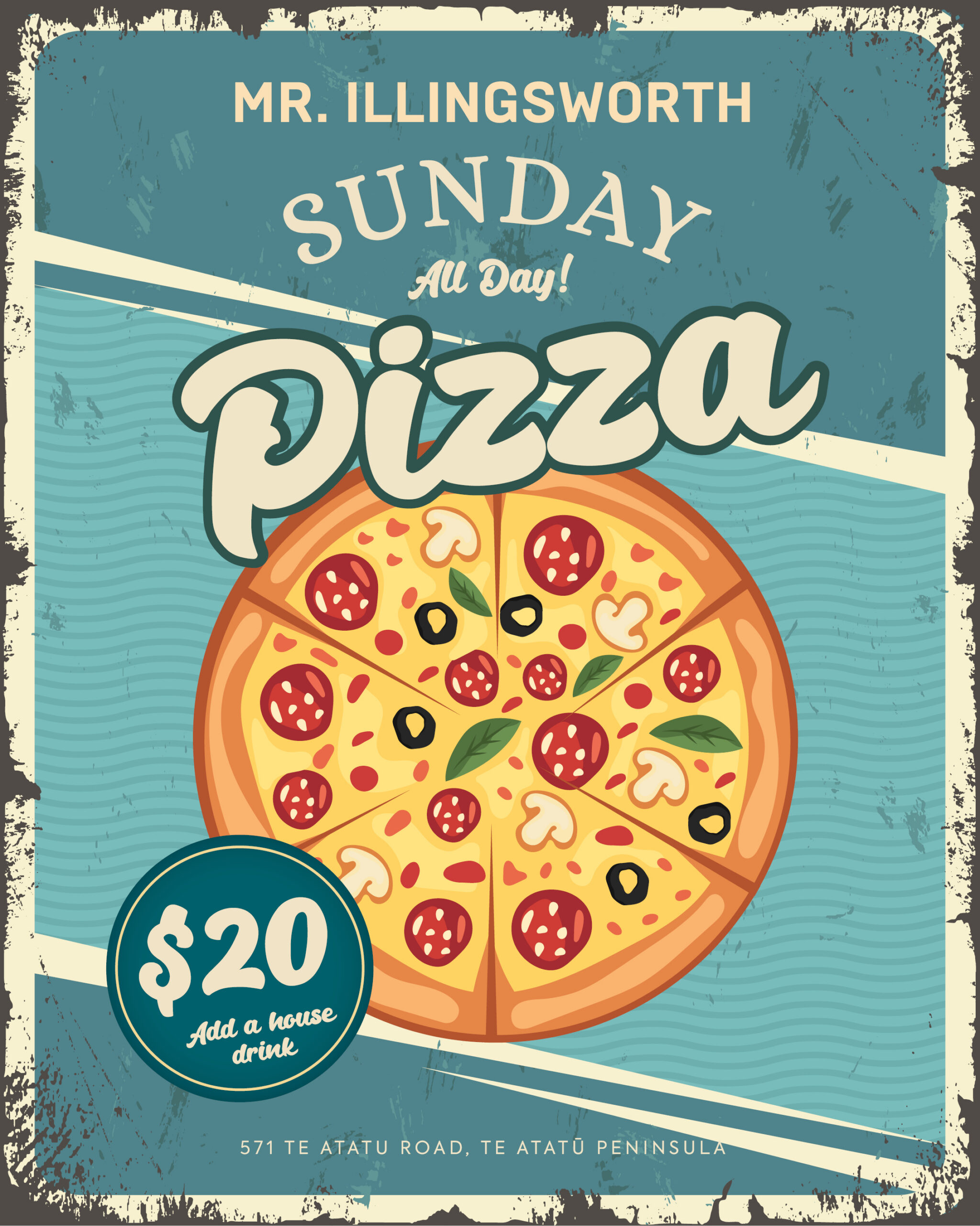 Pizza $20 at Mr Illingsworth