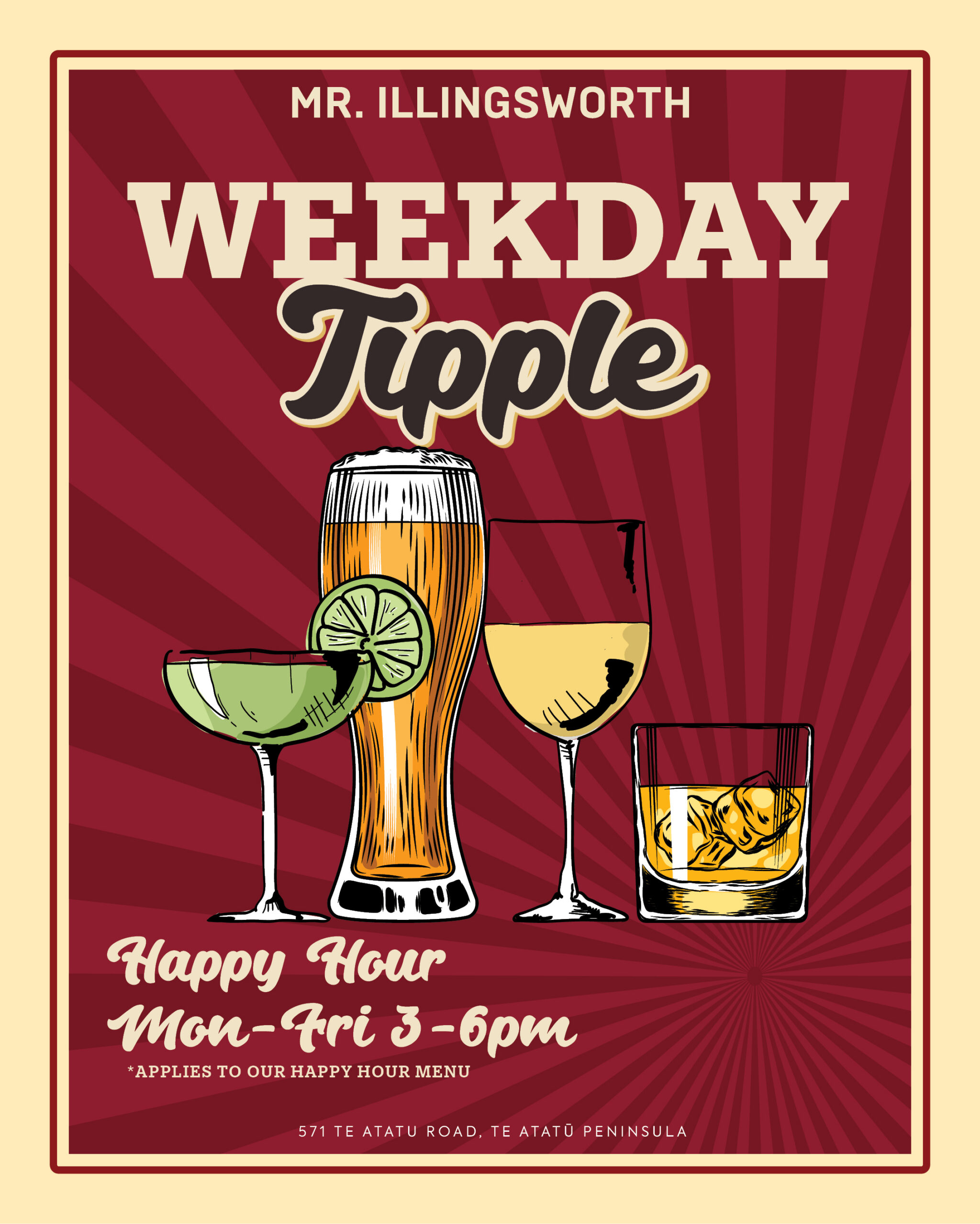 Weekday Tipple Happy Hour at Mr Illingsworth