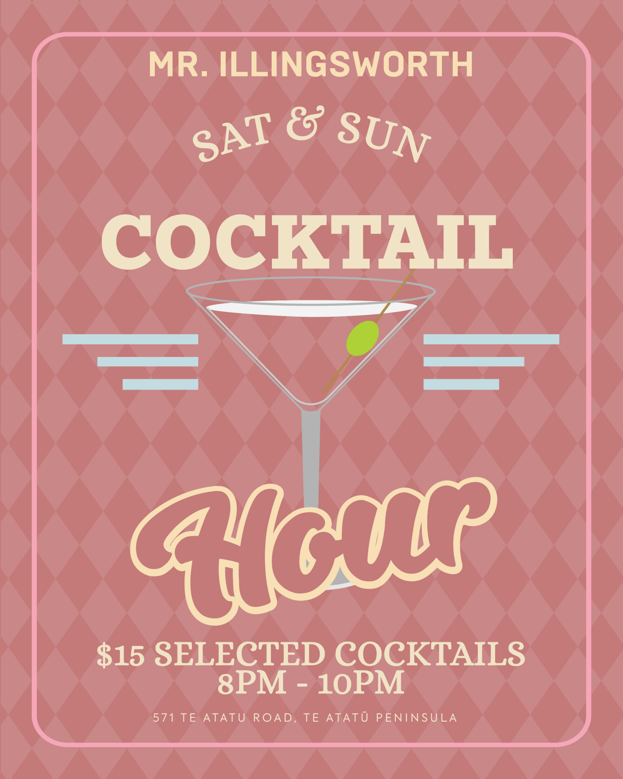 Cocktail Hour $15 at Mr Illingsworth