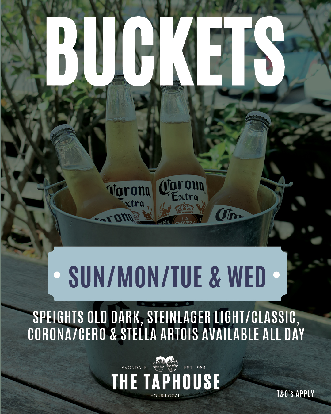 Bucket Specials at The Taphouse