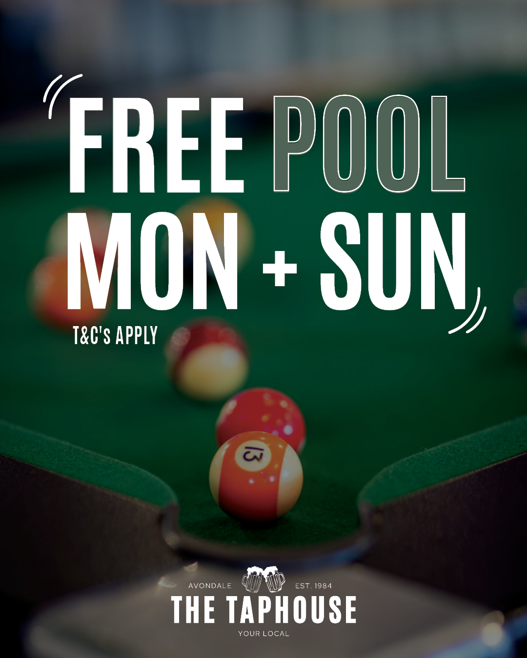 Free Pool at The Taphouse