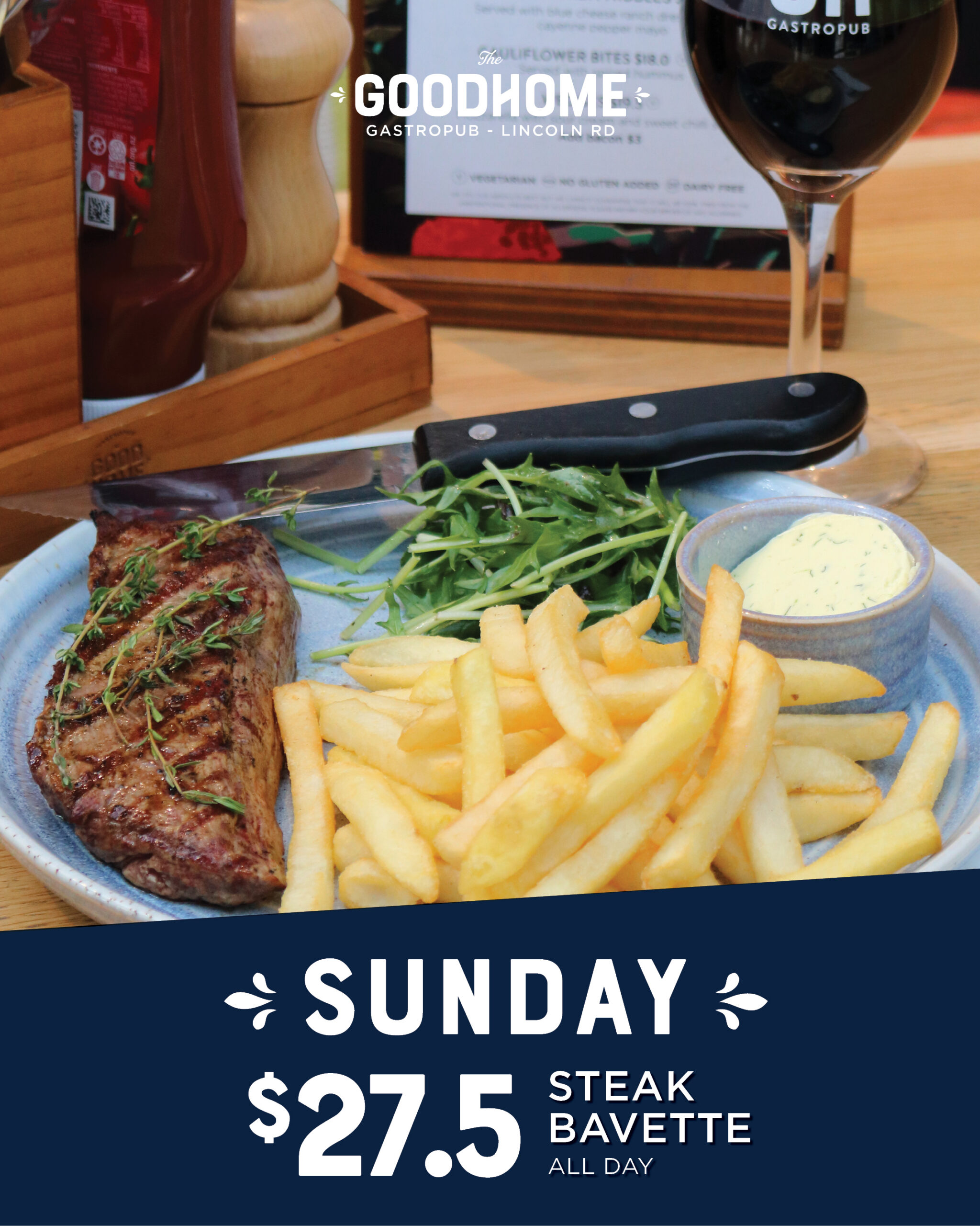 Steak Frites $27.50 at The Good Home