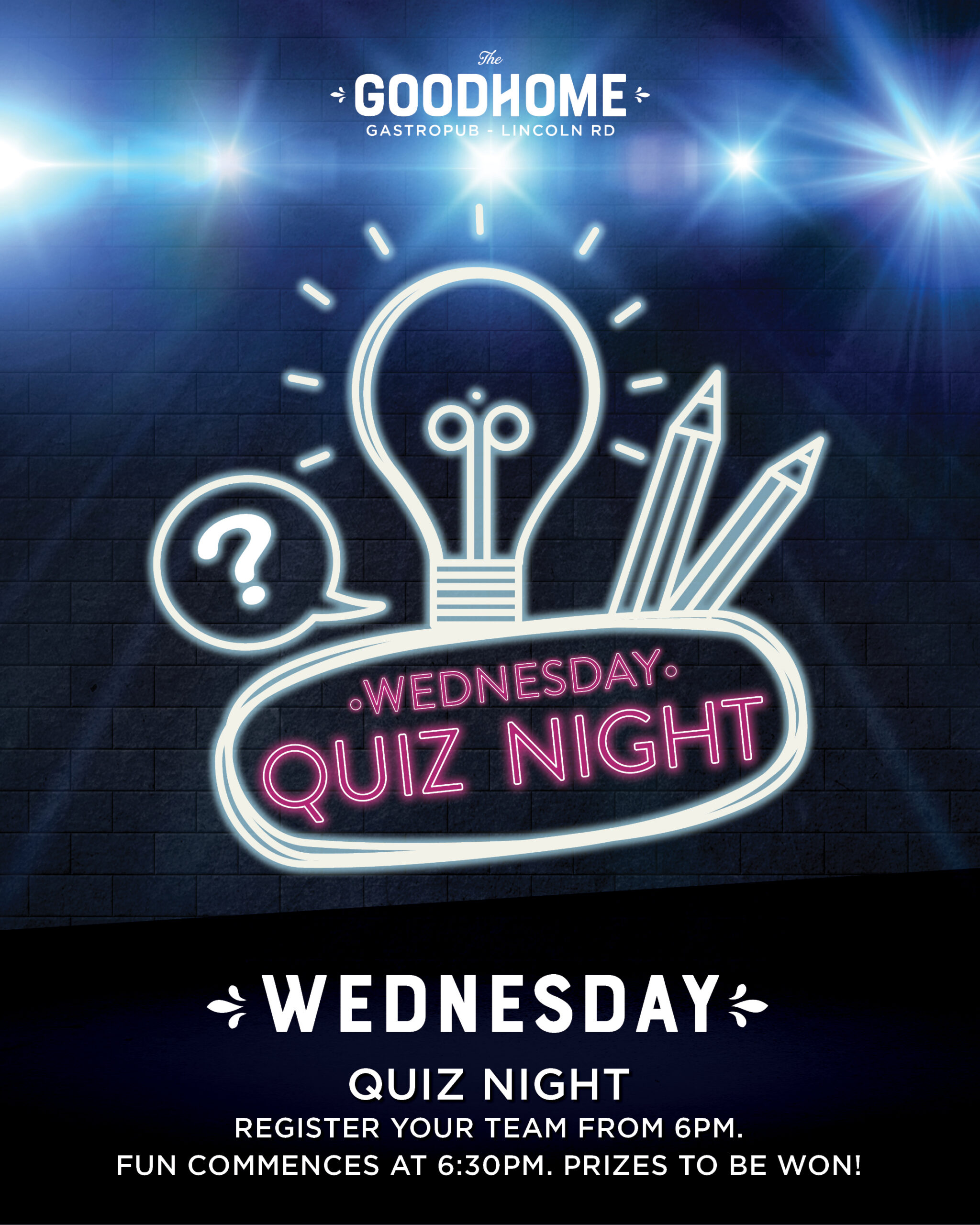 Quiz Night 6:30pm at The Good Home