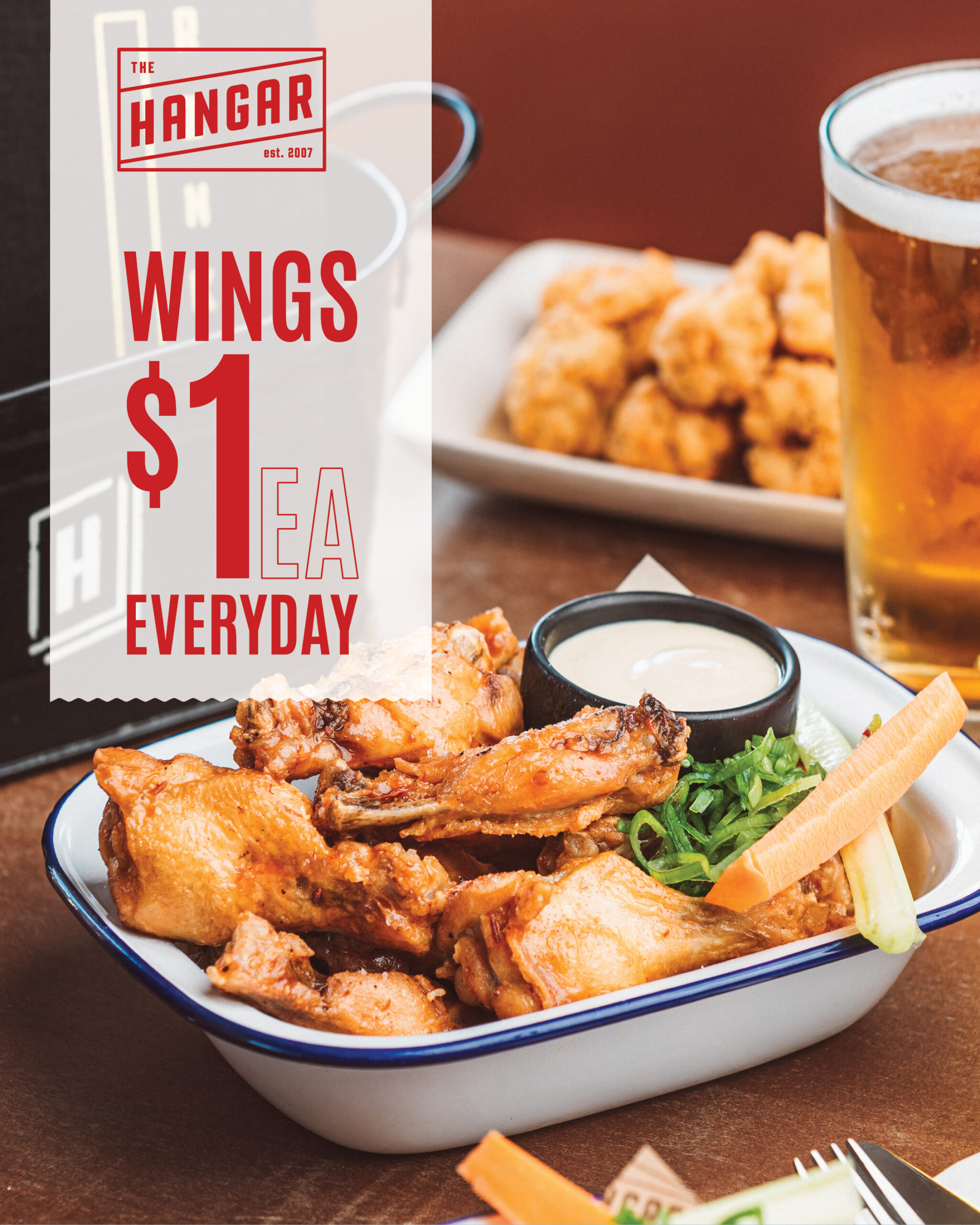 $1 Wings at The Hangar