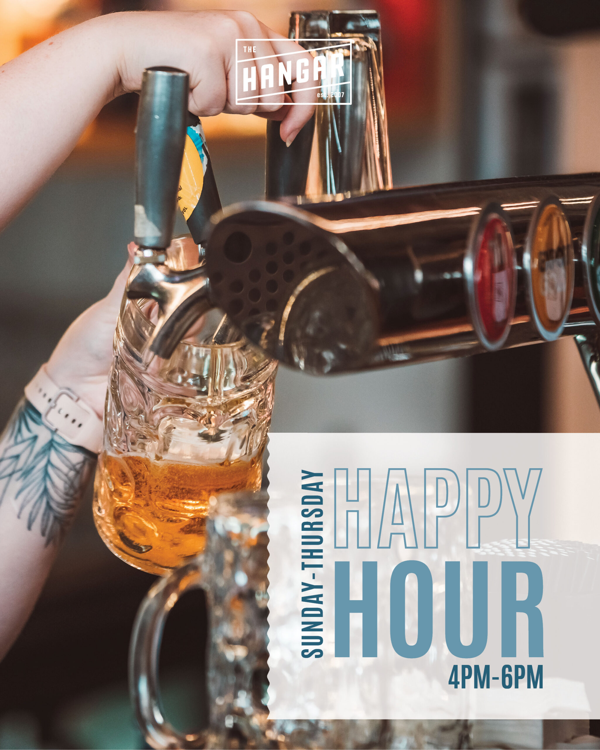 Happy Hour 4-6pm at The Hangar