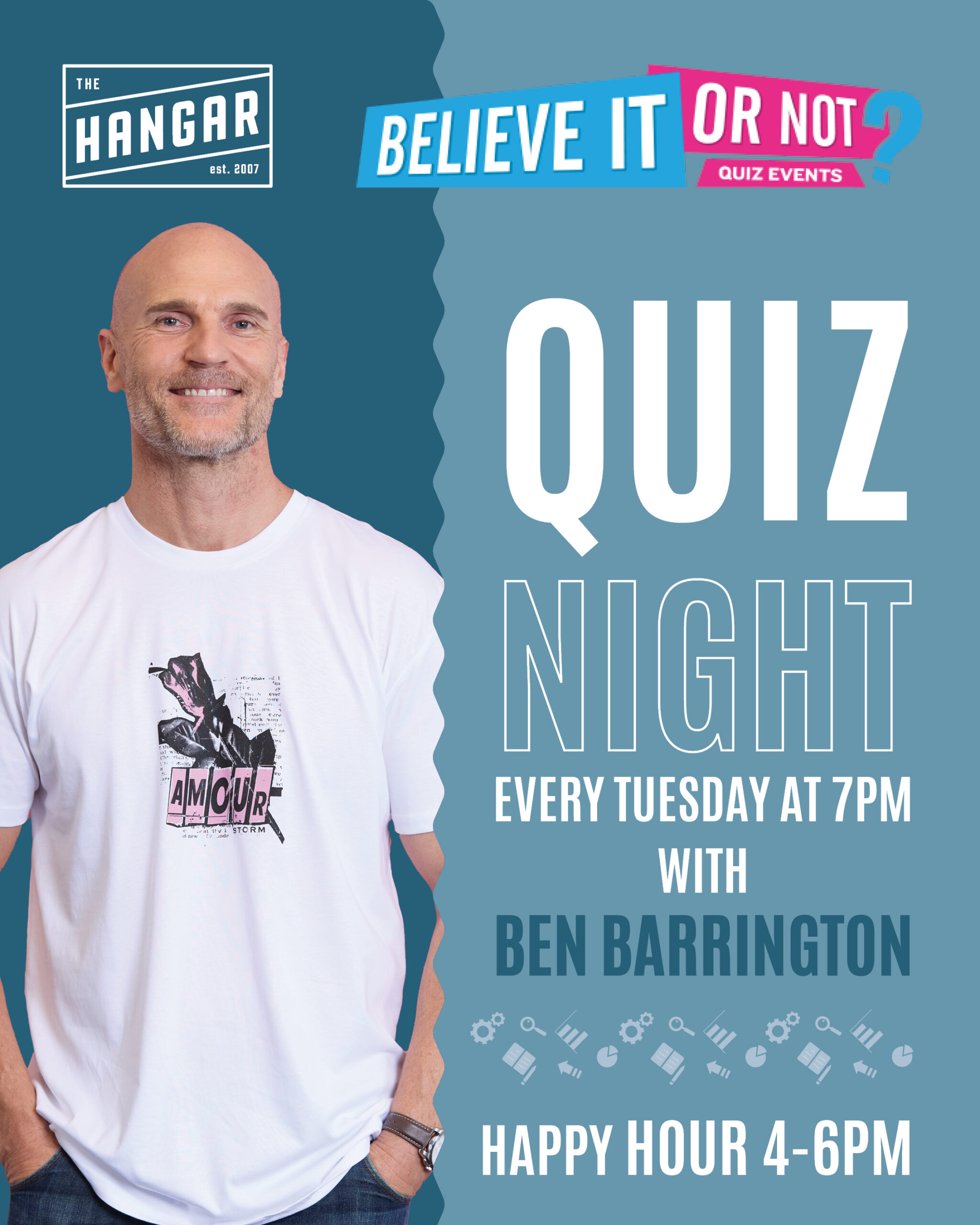 Quiz Night with Ben Barrington 7pm at The Hangar